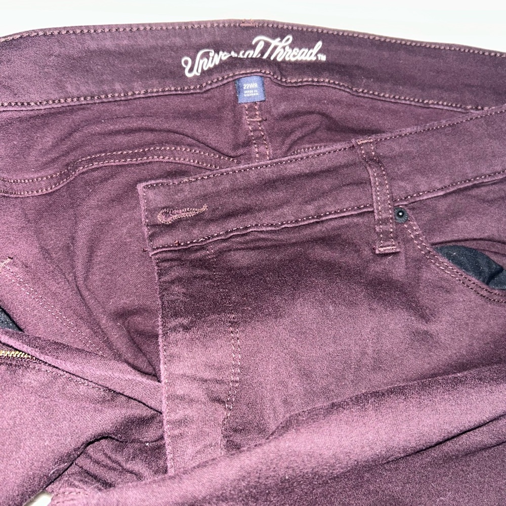plum skinny jeans